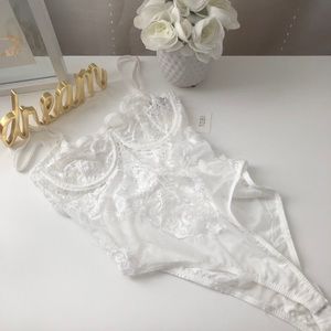 Tobi White Lace Bodysuit